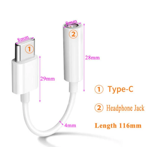 Adaptateur USB-C Type C vers Prise Audio 3,5 mm pour Écouteurs et Casque