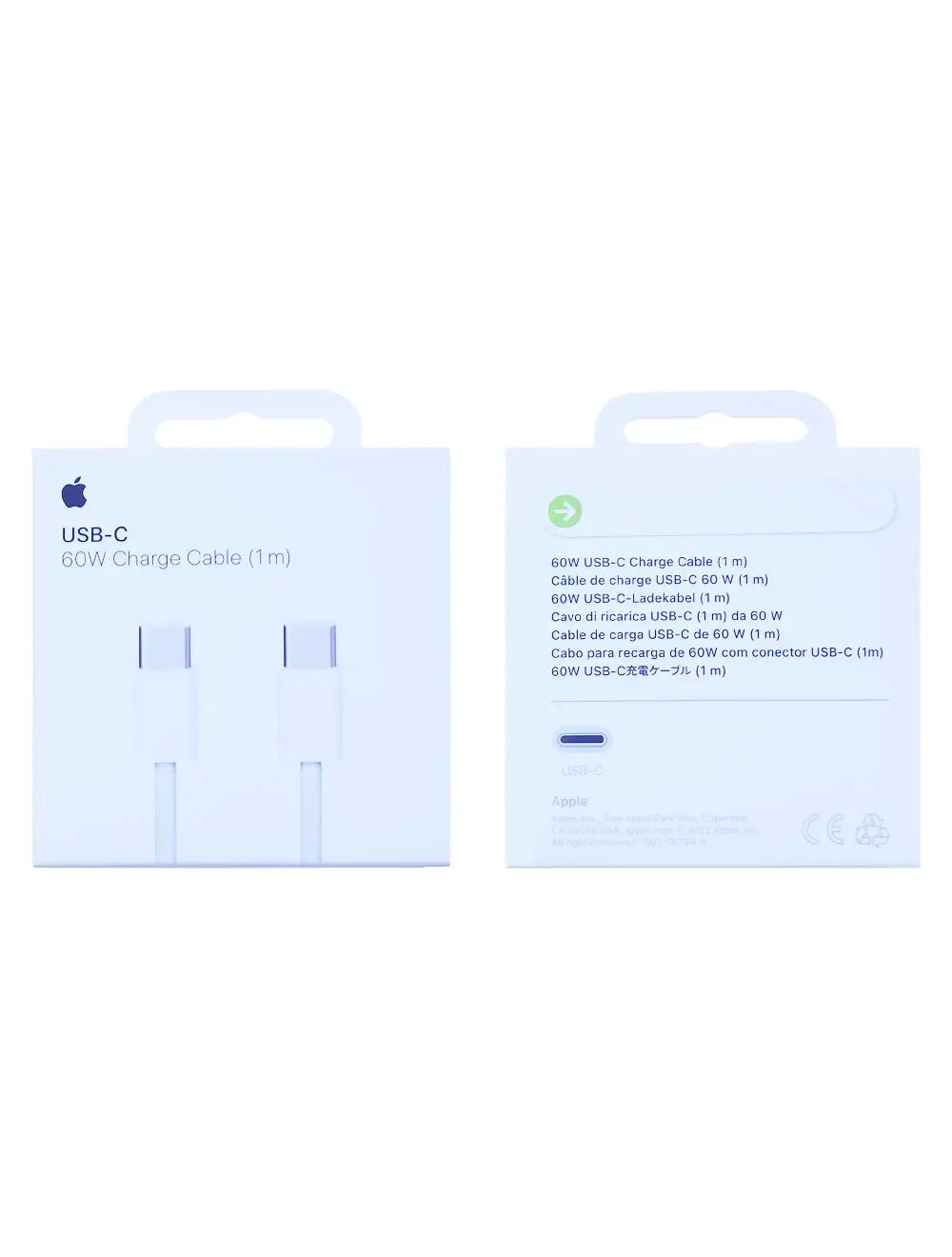 Câble Apple Tissé USB-C vers USB-C (1m) 60W MQKJ3ZM/A Blanc (iPhone 15) Origine