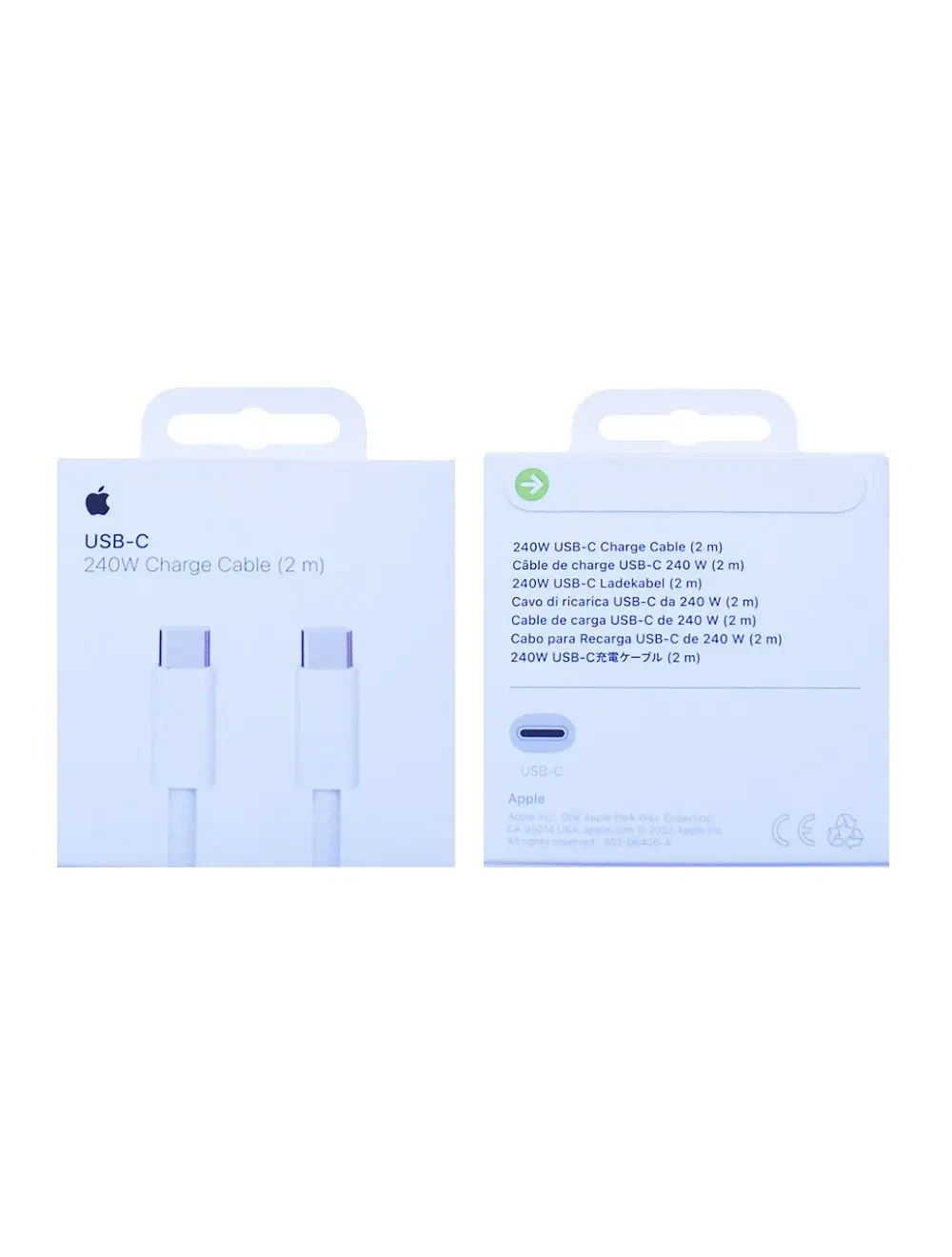 Câble Apple Tissé USB-C vers USB-C (2m) 240W MU2G3ZM/A Blanc Origine