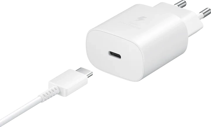 chargeur Samsung Galaxy USB Type-C (25W) + Câble USB-C vers USB-C 1m Blanc Origine