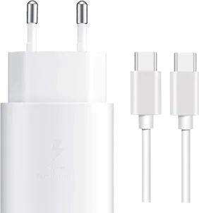 chargeur Samsung Galaxy USB Type-C (25W) + Câble USB-C vers USB-C 1m Blanc Origine
