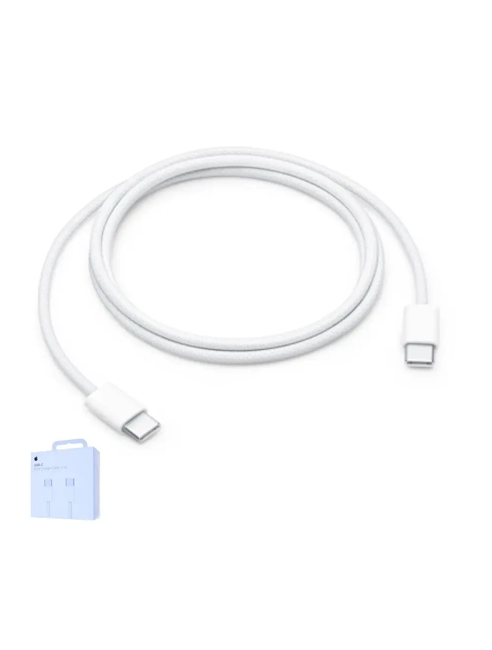 Câble Apple Tissé USB-C vers USB-C (1m) 60W MQKJ3ZM/A Blanc (iPhone 15) Origine