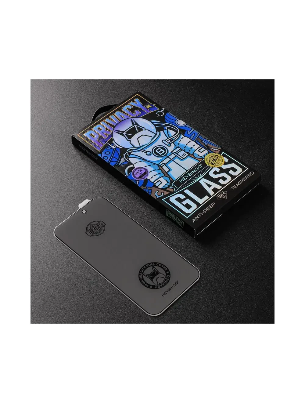 Verre trempé Confidentiel iPhone 15 Plus Heybingo Universe PRIVACY